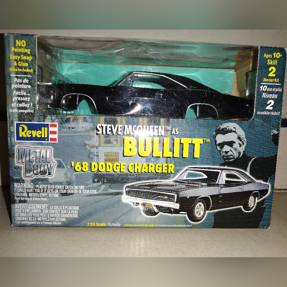 Revell VTG '68 Dodge Charger 1/25 diecast metal model car kit Bullitt McQueen